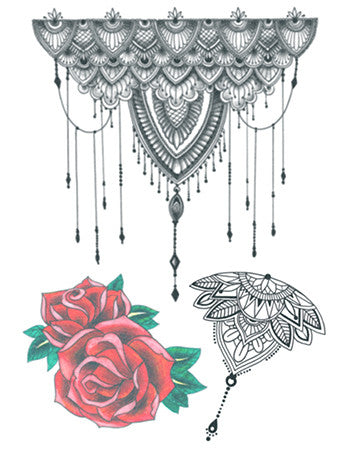 dream catcher with roses tattoo design