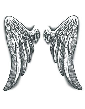 realistic angel wings tattoo