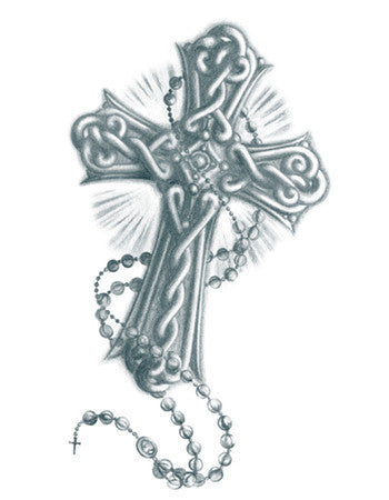 how to draw a cross with a rosary