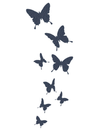 butterflies flying silhouette tattoo