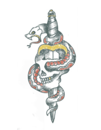 traditional snake and skull tattoos