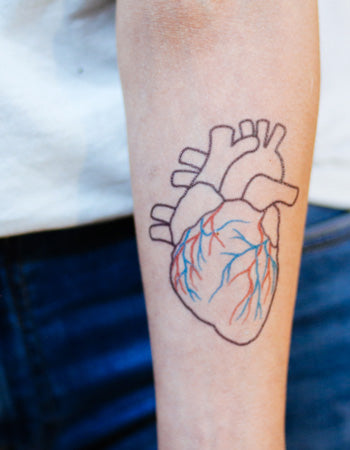 human heart tattoo outline